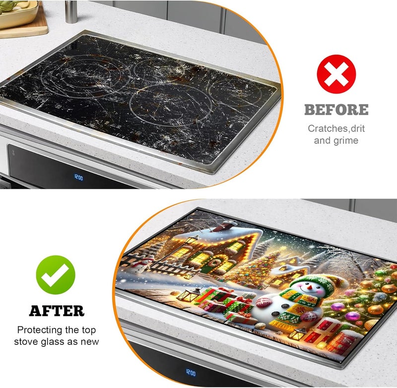AOHMPT Stove Top Cover for Electric Stove: 28''×20'' Stove Cover Elevate Your Kitchen Reliable Heat Protection,Non-Slip Kitchen Decor (MAI-Z2411176) - Image 5